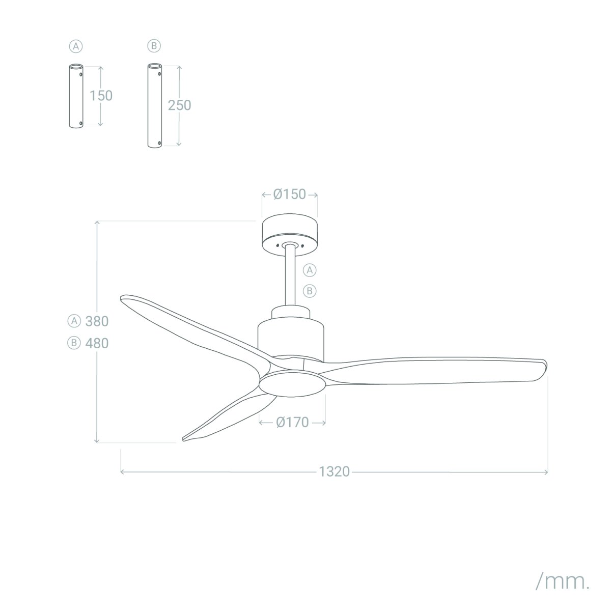 Fluisterstille plafondventilator Henrik Ø132cm – Afstandsbediening & Timer - Afbeelding 9
