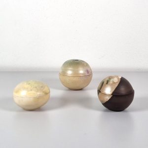Set van 3 keramieken potjes