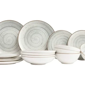 Cosy & Trendy Serviesset Sintra Dusty Blue 16-delig / 4 personen - 4 dinerborden, 4 ontbijtborden, 4 diepe borden en 4 kommen