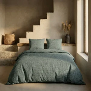 Dekbedovertrek Percale-Katoen Verkoelend - Stonewash Green