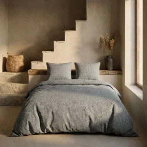 Dekbedovertrek Percale-Katoen Verkoelend - Stonewash Grey