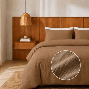Dekbedovertrek Percale-Katoen Verkoelend - Mousseline - Terracotta