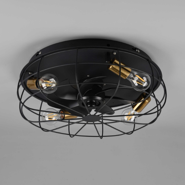 Plafondventilator Sam met verlichting – Ø48cm – 3 snelheden – Afstandsbediening – Zwart - Afbeelding 5