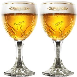 Grimbergen Bierglazen op Voet - 330 ml - 2 stuks