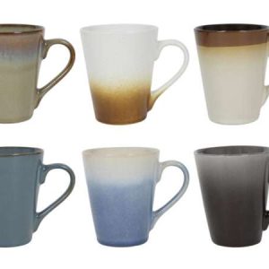 Studio Tavola Cappuccinokopjes - Koffiebekers met oor - Storm - 310 ml - 6 stuks