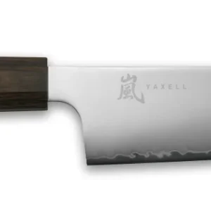 Yaxell Santokumes Hana 16.5 cm - 3 laags RVS - donkerbruin Pakkahouten heft