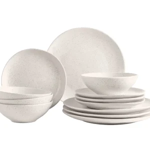 Broste Copenhagen Serviesset Nordic Vanilla 12-delig / 4 personen - 4 dinerborden, 4 ontbijtborden en 4 kommen
