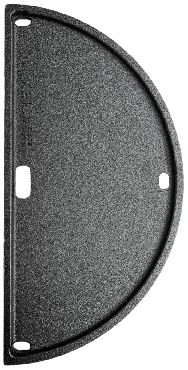 Keij Kamado Halve Maan Grillplaat / Plancha Compact - Geëmailleerd Gietijzer - 2-zijdig - 33 cm - voor 15 inch Kamado's - Universeel - Afbeelding 3